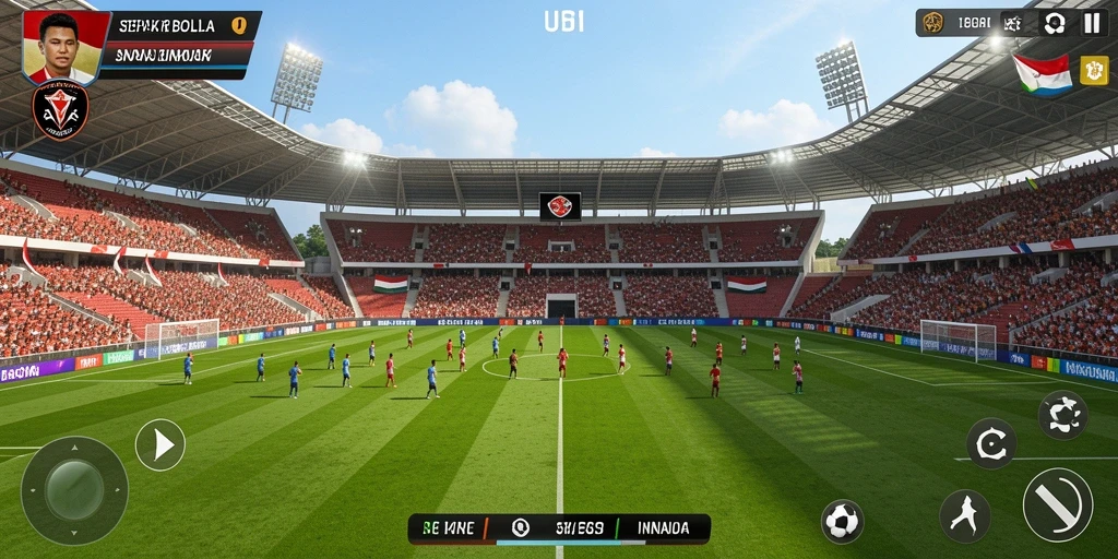Screenshot menunjukkan gameplay penuh aksi dan grafis yang menawan.