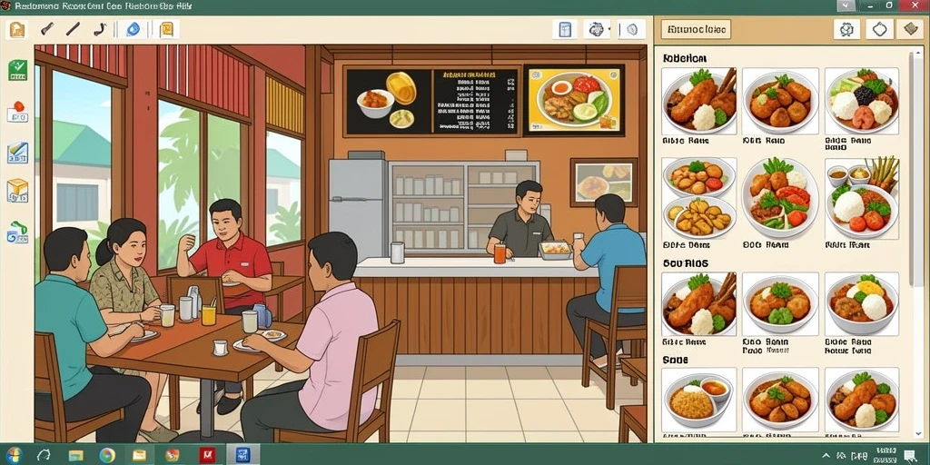 Tampilan awal game dengan karakter yang beragam.