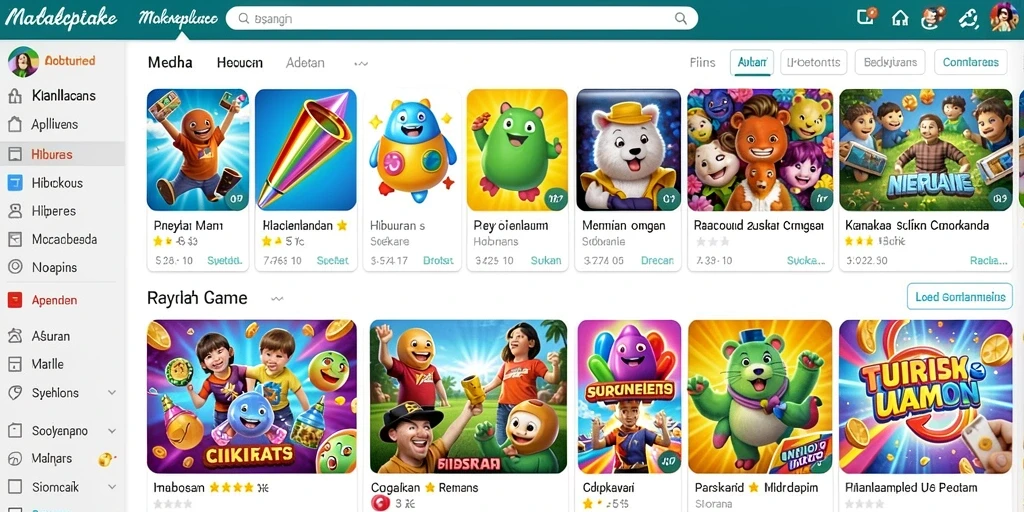 Tampilan awal yang menarik dengan pilihan mode permainan.