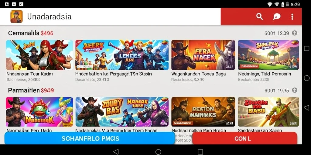 Tampilan menarik dengan banyak pilihan permainan.